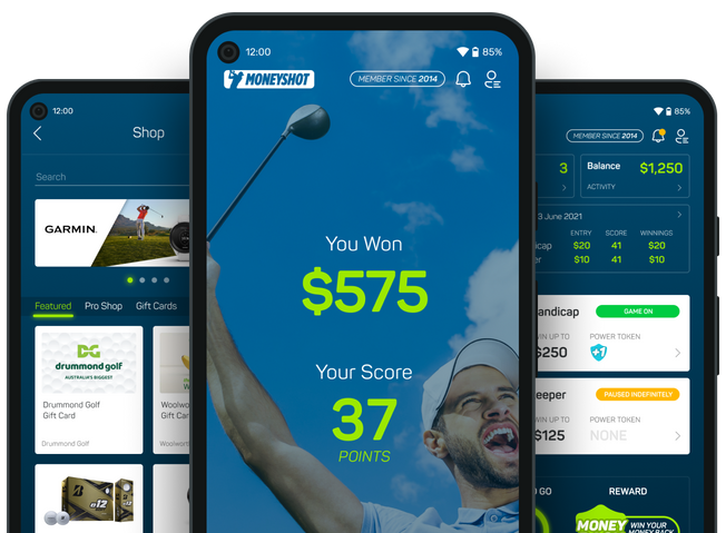 MoneyShot Android App Screens